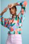 POM Amsterdam blouse Elements met all over print groen oranje lila - Thumbnail 7