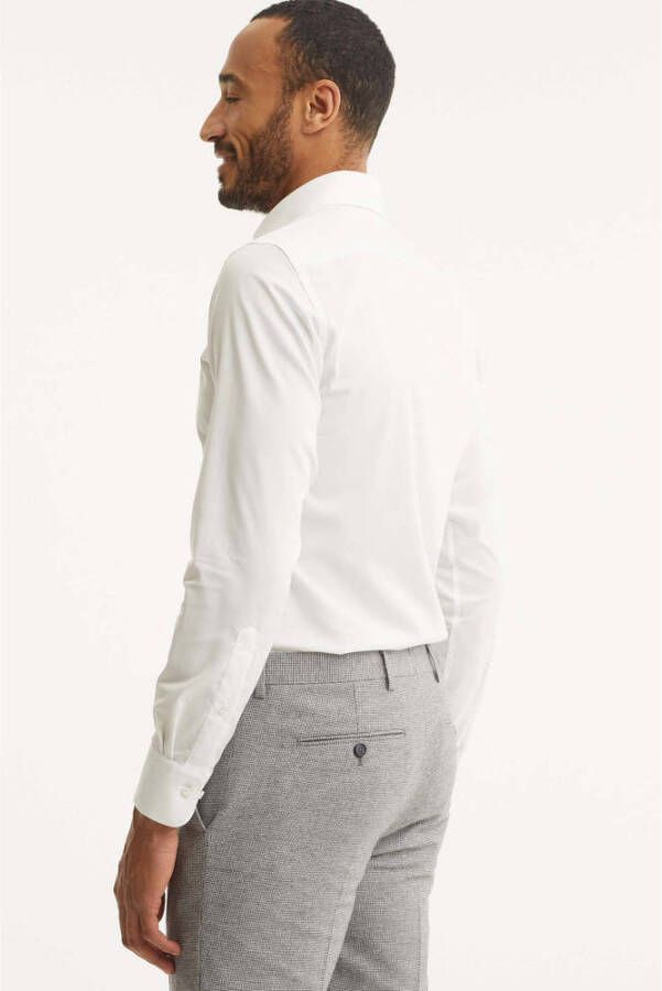 Profuomo slim fit strijkvrij overhemd wit twill