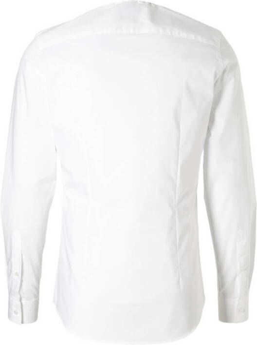 Profuomo super slim fit overhemd wit poplin met stretch