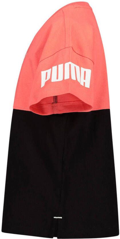 Puma T-shirt met logo roze zwart
