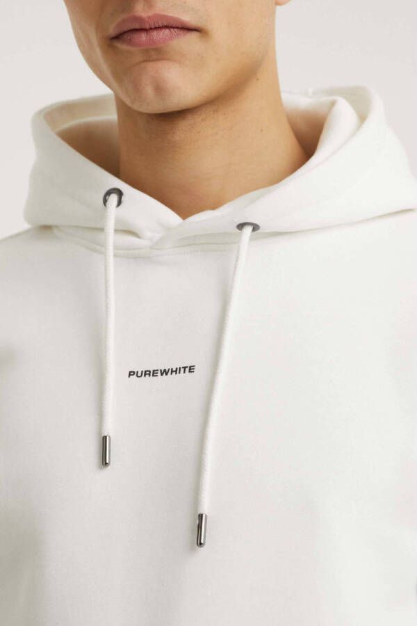 Purewhite hoodie met backprint ESSENTIALS off white