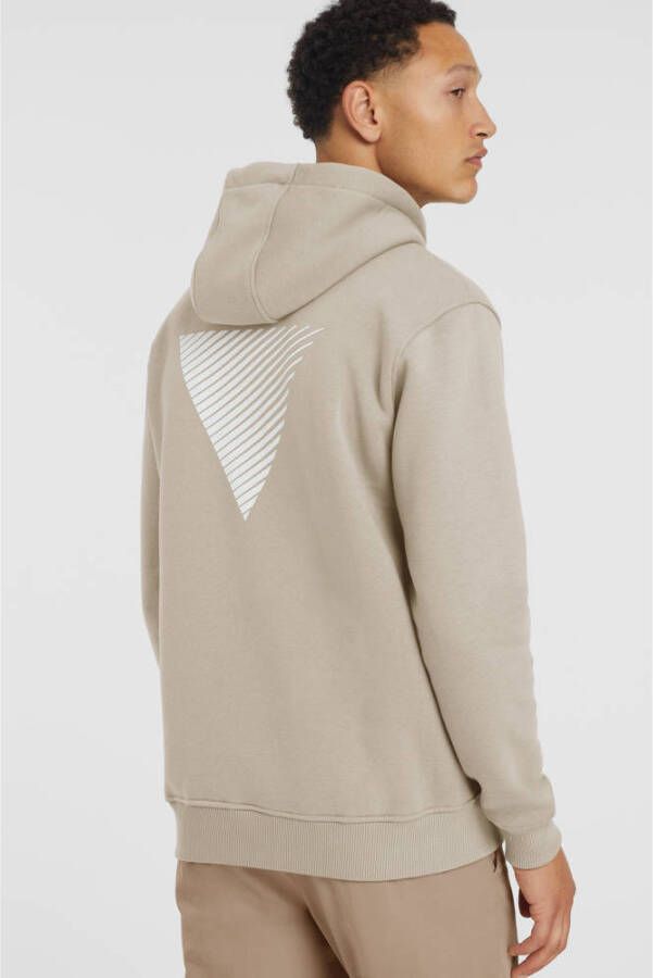 Purewhite hoodie met backprint ESSENTIALS taupe