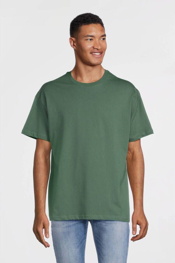 Purewhite regular fit T-shirt van biologisch katoen forest green