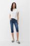 Q S by s.Oliver cropped slim fit jeans CATIE donkerblauw - Thumbnail 4