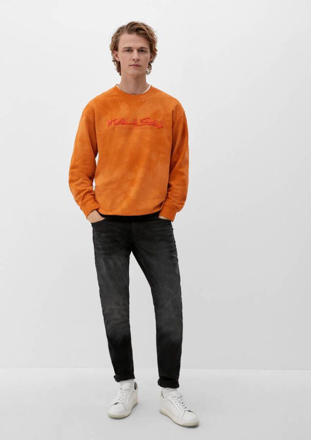 Q S designed by sweater met printopdruk oranje