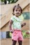 Quapi Mini gebloemd T-shirt Natas zomergroen roze - Thumbnail 2