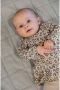 Quapi newborn baby longsleeve Peggy met panterprint en ruches taupe beige - Thumbnail 2