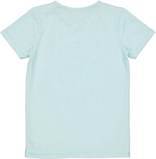 Quapi T-shirt QTATE met printopdruk lichtblauw