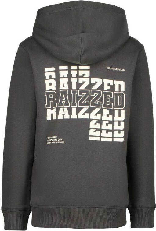 Raizzed hoodie Kenan met backprint antraciet