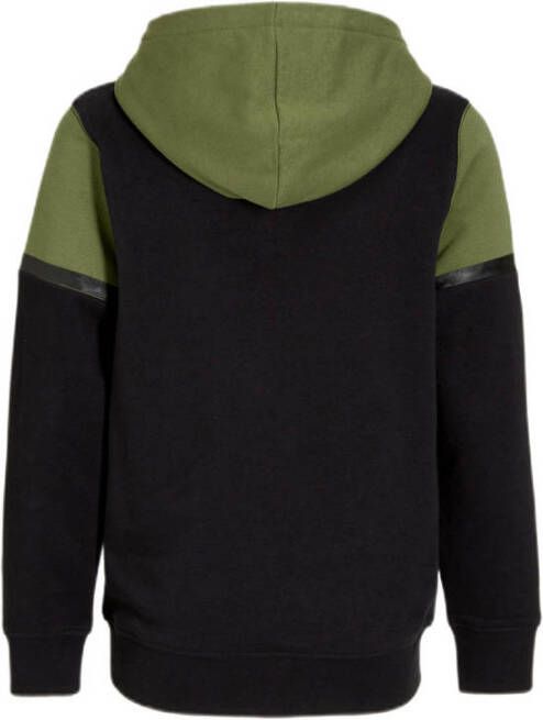 Raizzed hoodie Walker met logo zwart army groen