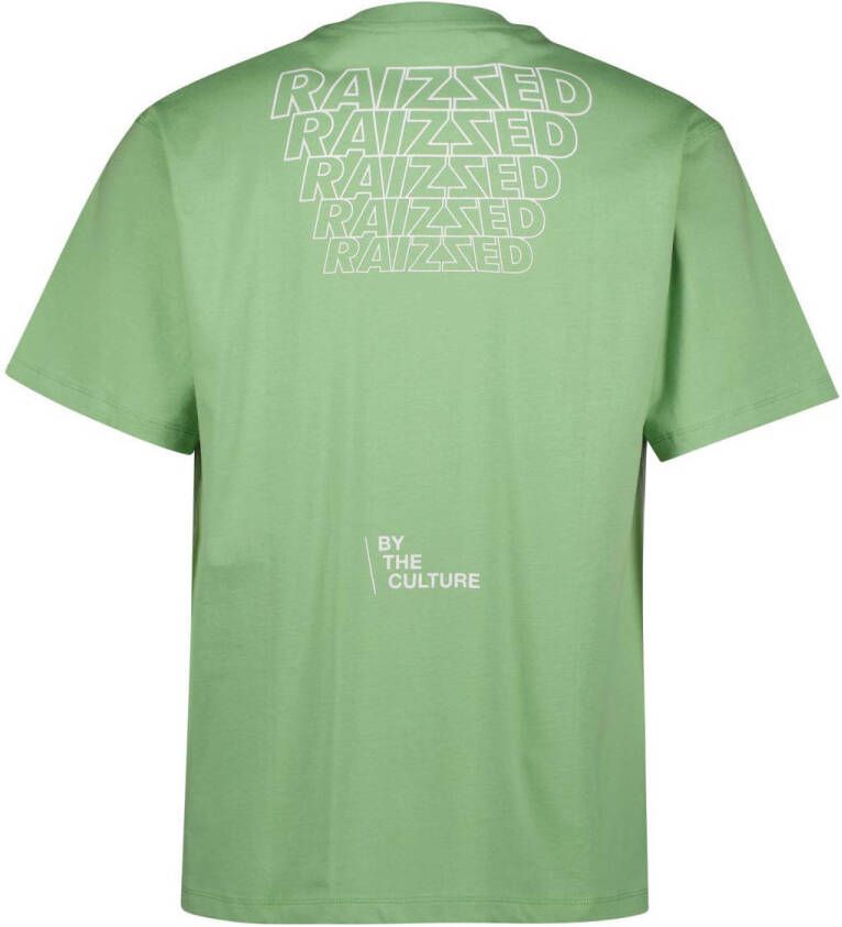 Raizzed regular fit T-shirt met backprint retro green