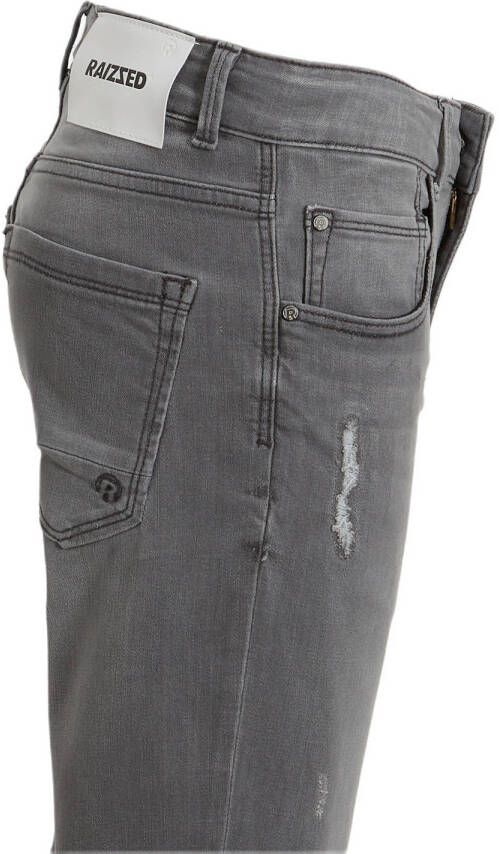 Raizzed straight fit jeans Berlin Crafted met slijtage mid grey stone