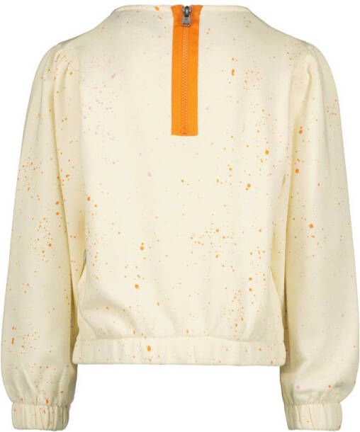 Raizzed sweater Dorsa met all over print ecru oranje