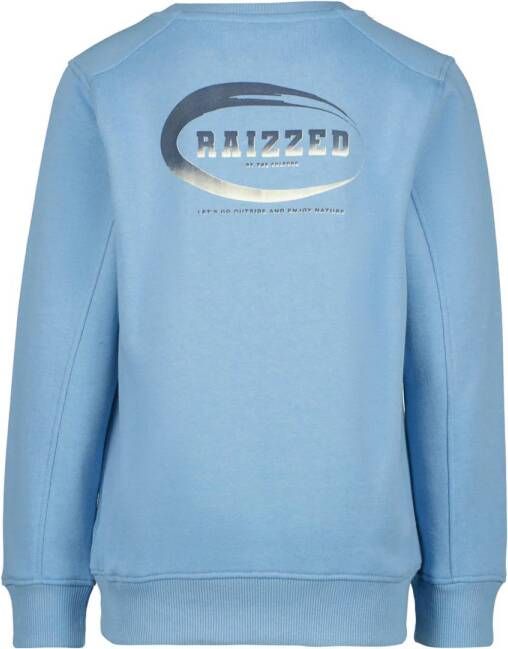 Raizzed sweater Konrad met tekst blauw