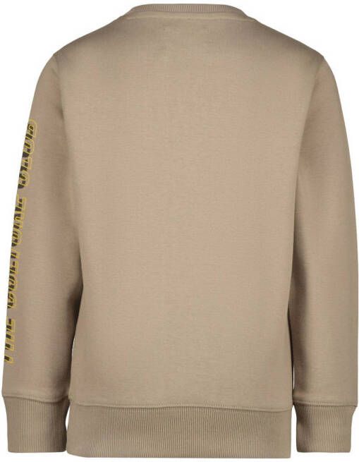 Raizzed sweater Viceton met tekst beige