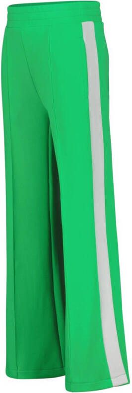 Raizzed wide leg broek R123KGN40006 met zijstreep groen