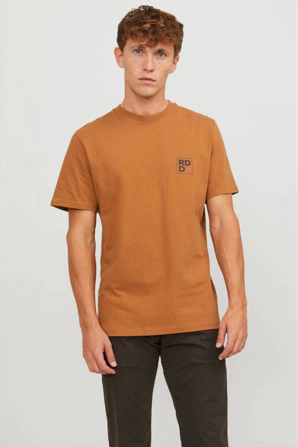 R.D.D. ROYAL DENIM DIVISION oversized T-shirt RDDAARON met printopdruk oranje - Foto 3