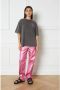 Refined Department imitatieleren high waist straight fit broek Elise roze - Thumbnail 7