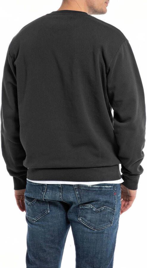 REPLAY sweater met logo zwart