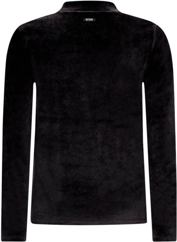 Retour Denim fluwelen longsleeve Helma zwart Meisjes Fluweel Opstaande kraag 146-152