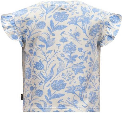 Retour Denim gebloemd T-shirt Seige wit blauw
