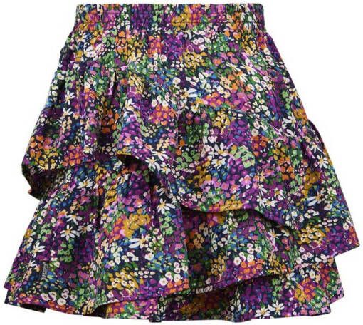 Retour Denim gebloemde rok Filou paars multicolor