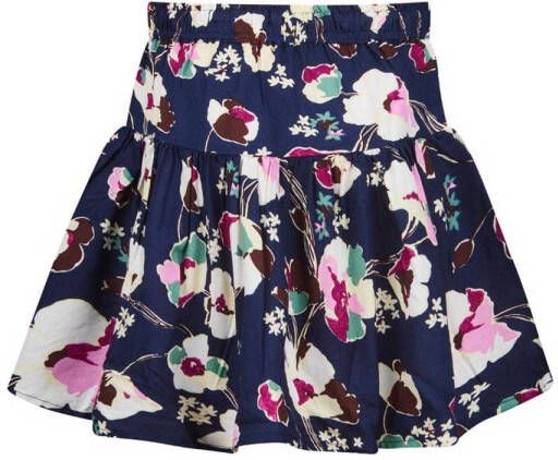 Retour Jeans gebloemde rok Poissy donkerblauw roze ecru
