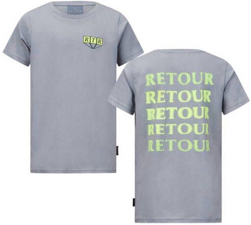 Retour Denim T-shirt Chiel met backprint lichtgrijs