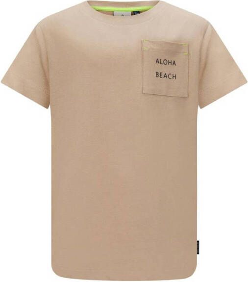 Retour Denim T-shirt Delvin met backprint lichtzand