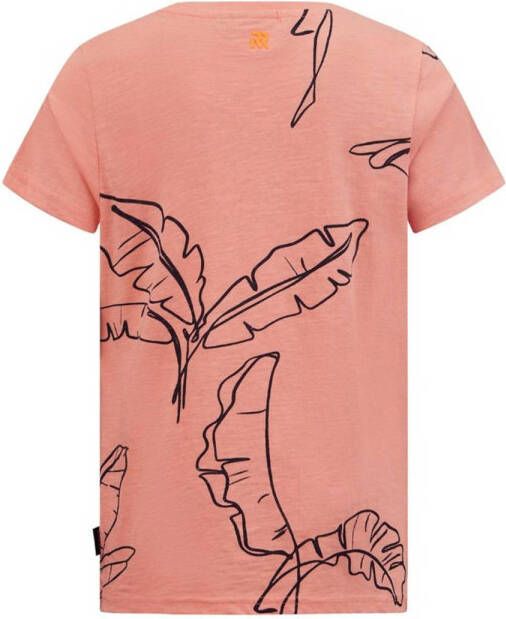 Retour Denim T-shirt Jimmo met all over print roze grijs