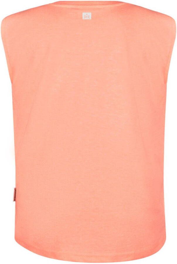 Retour Jeans T-shirt Yates met printopdruk neon oranje