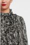 Saint Tropez blouse Lilja met all over print en ruches zwart grijs - Thumbnail 5