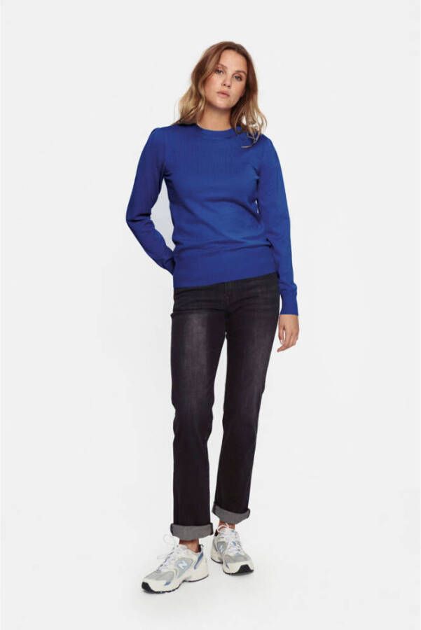 Saint Tropez fijngebreide trui MilaSZ blauw