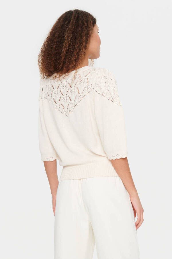 Saint Tropez gebreide top Uta crème