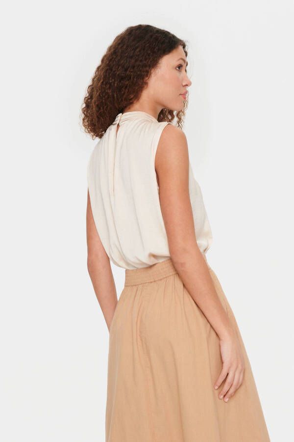 Saint Tropez top AileenSZ met plooien crème