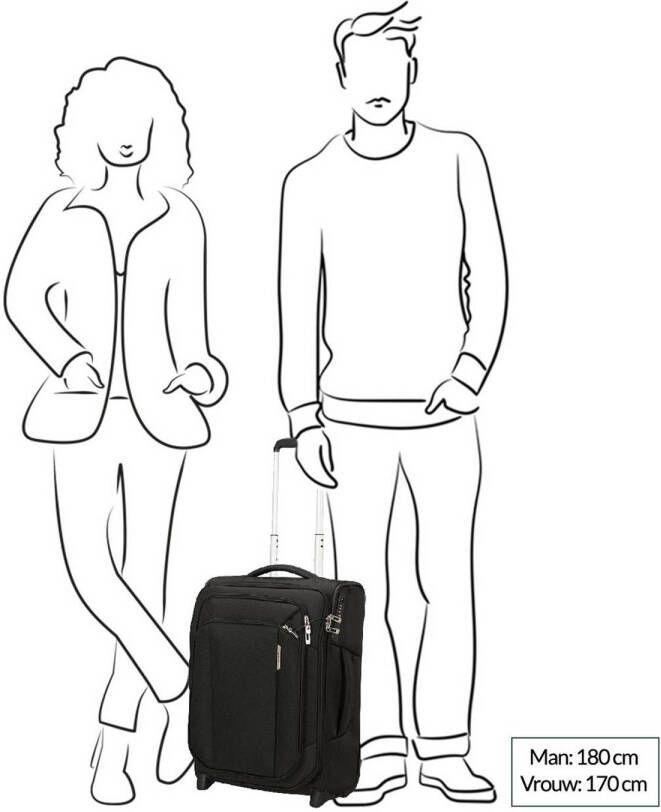 Samsonite trolley Respark 55 cm. Expandable zwart