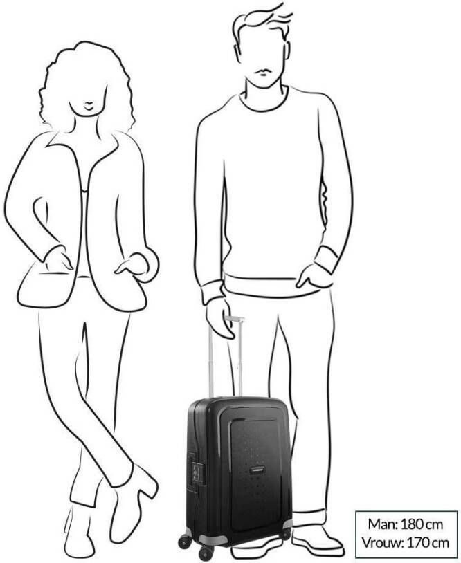 Samsonite trolley S'Cure 55 cm. zwart