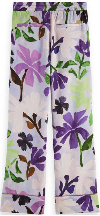 Scotch & Soda gebloemde wide leg broek paars