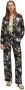 SCOTCH & SODA Dames Broeken Gia Mid Rise Wide Leg Printed Silky Trousers Zwart - Thumbnail 7