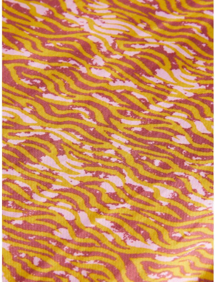 Scotch & Soda high waist wide leg palazzo broek met all over print oranje lichtroze