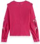 Scotch & Soda top Ruched waist blouse with extended shoulder met borduursels rood - Thumbnail 7