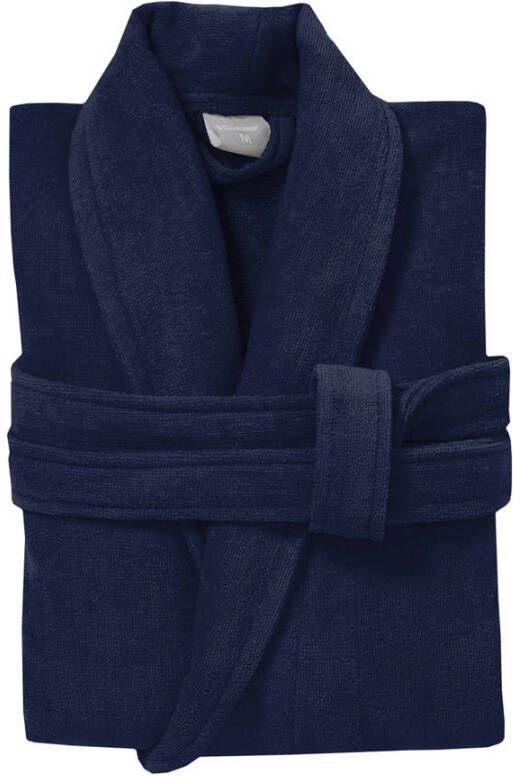 Seahorse unisex badstof badjas Pure donkerblauw