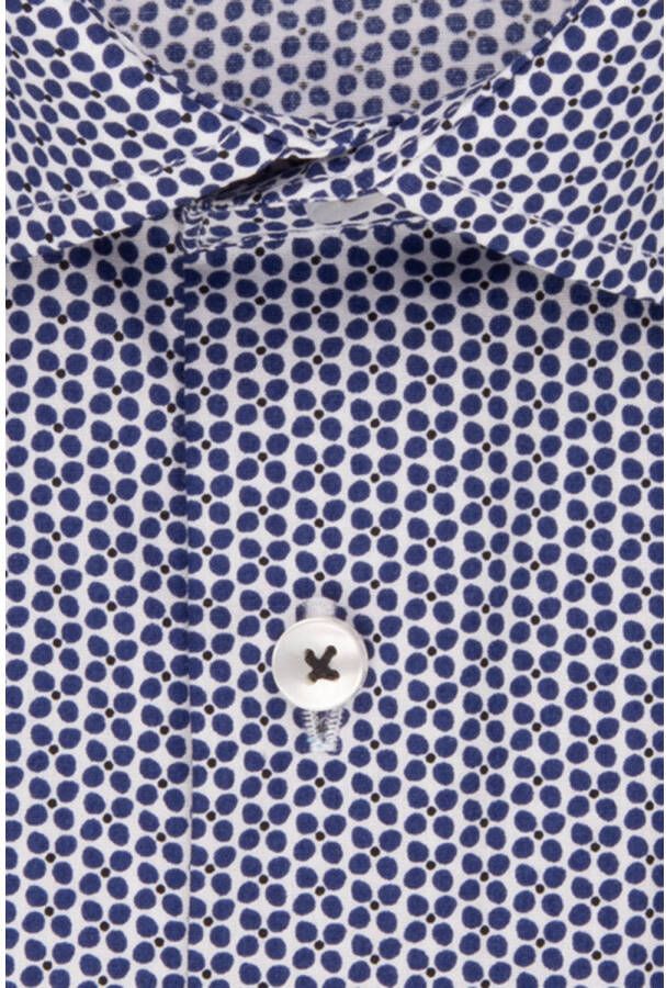 Seidensticker regular fit overhemd met all over print blauw