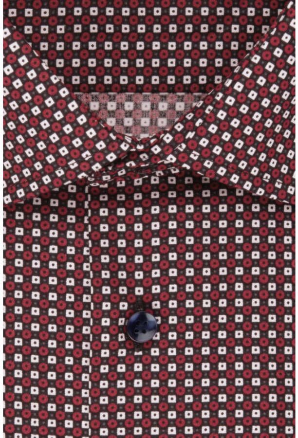 Seidensticker regular fit overhemd met printopdruk rood