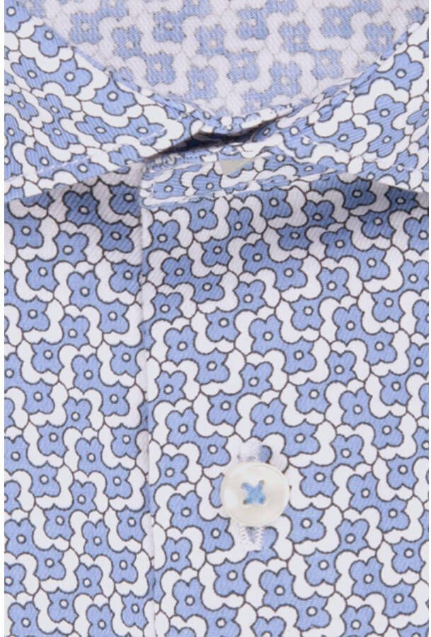 Seidensticker slim fit overhemd met all over print lichtblauw