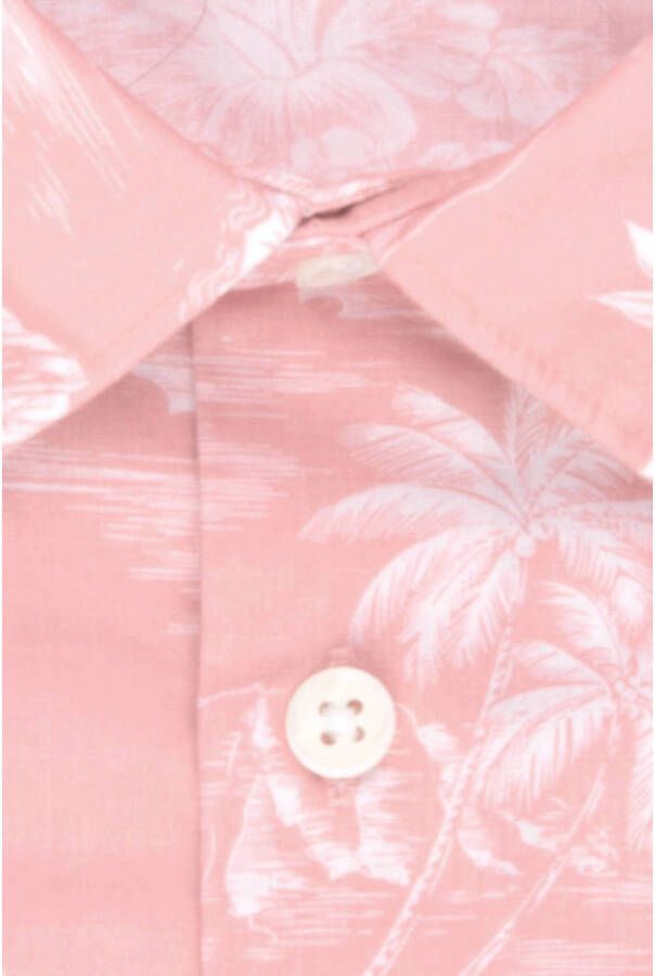 Seidensticker slim fit overhemd met all over print roze pink