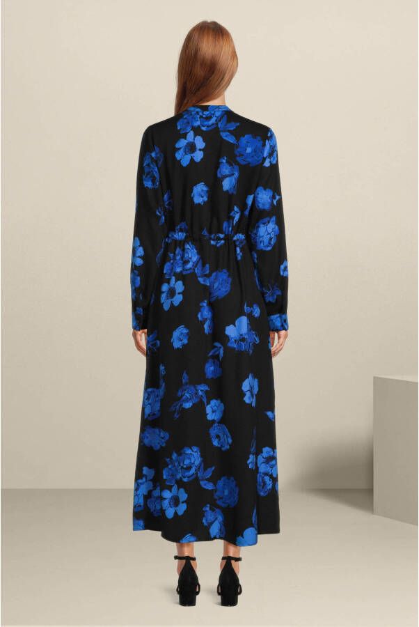 SELECTED FEMME gebloemde maxi jurk SLFKATRINA zwart blauw - Foto 4