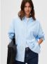 SELECTED FEMME gestreepte blouse SLFEMMA-SANNI van biologisch katoen lichtblauw - Thumbnail 4