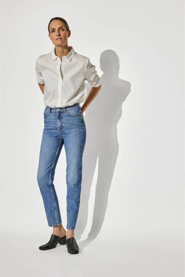 SELECTED FEMME high waist straight fit jeans SLFAMY medium blue denim