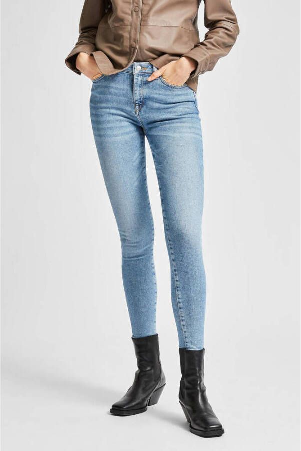 SELECTED FEMME skinny jeans met biologisch katoen SLFSOPHIA medium blue denim